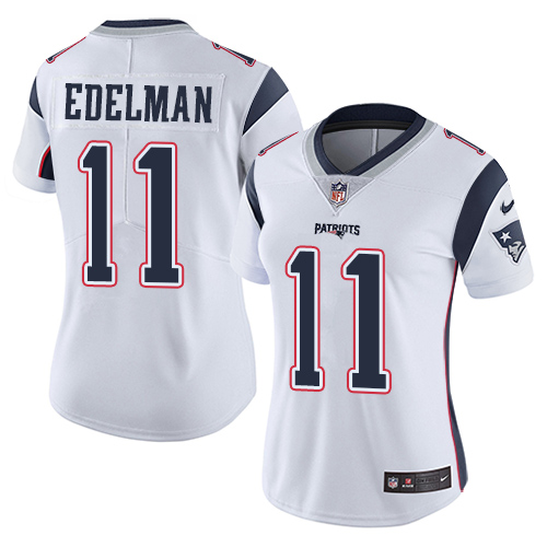 Nike Patriots #11 Julian Edelman White Women's Stitched NFL Vapor Untouchable Limited Jersey - Click Image to Close